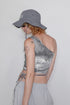 TIE-DYE ASYMMETRY WRAP TANK TOP -CHARCOAL- *Last1